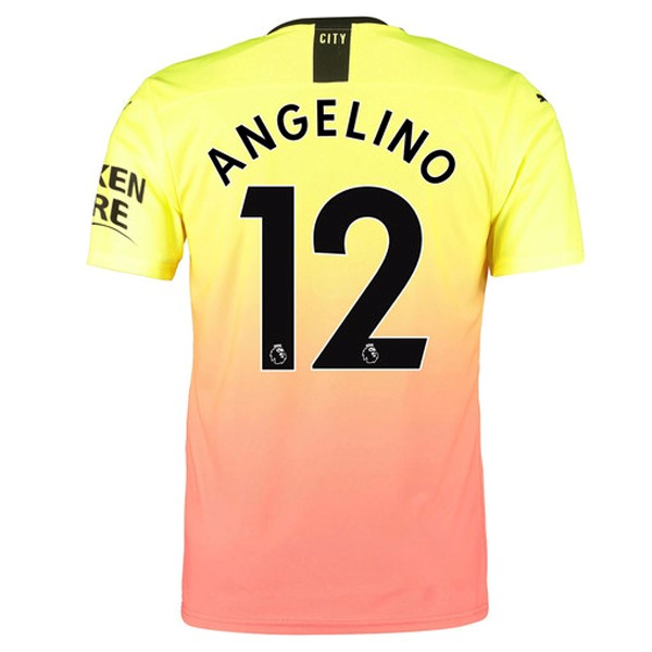 Camiseta Manchester City NO.12 Angelino Tercera equipación 2019-2020 Naranja